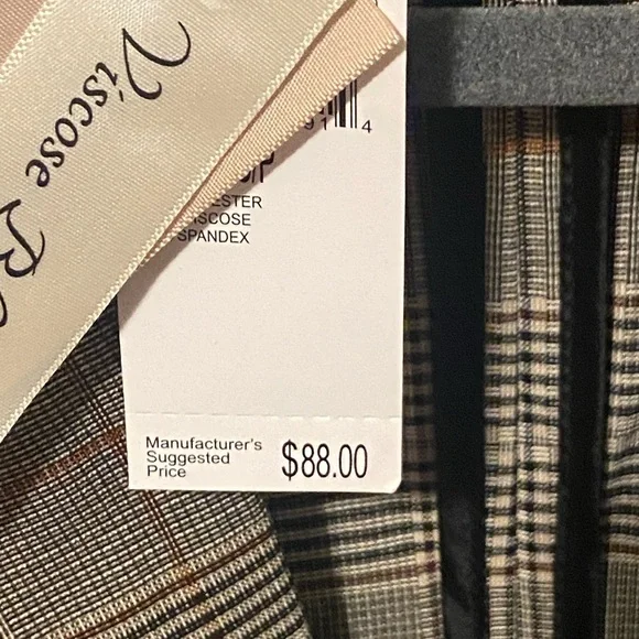 NWT Philosophy Plaid Open Front Blazer Jacket | Brown Tan | S/P - Picture 5 of 6